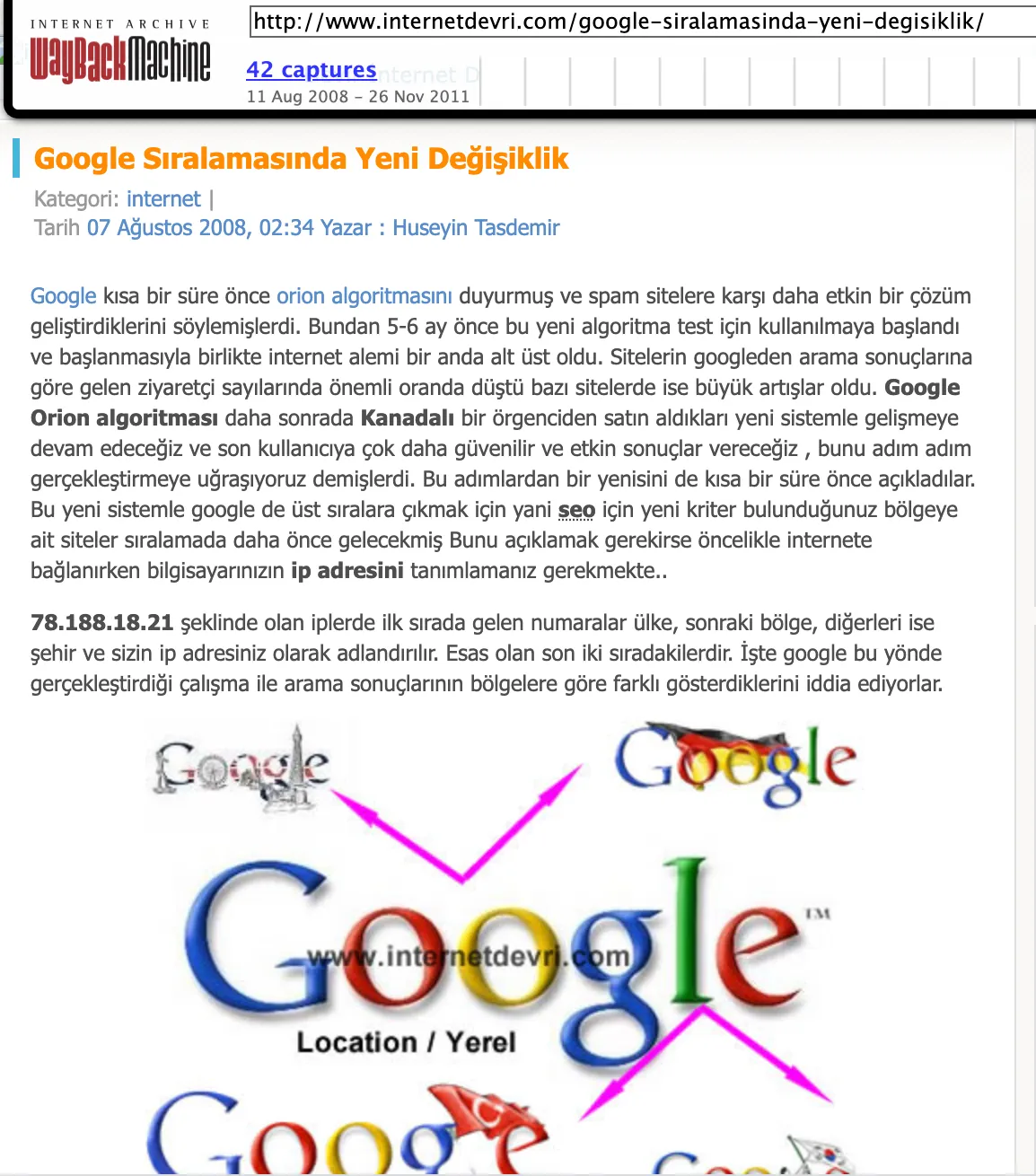 Google Algoritma değişikliği